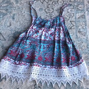 Pattered crop flowy tee